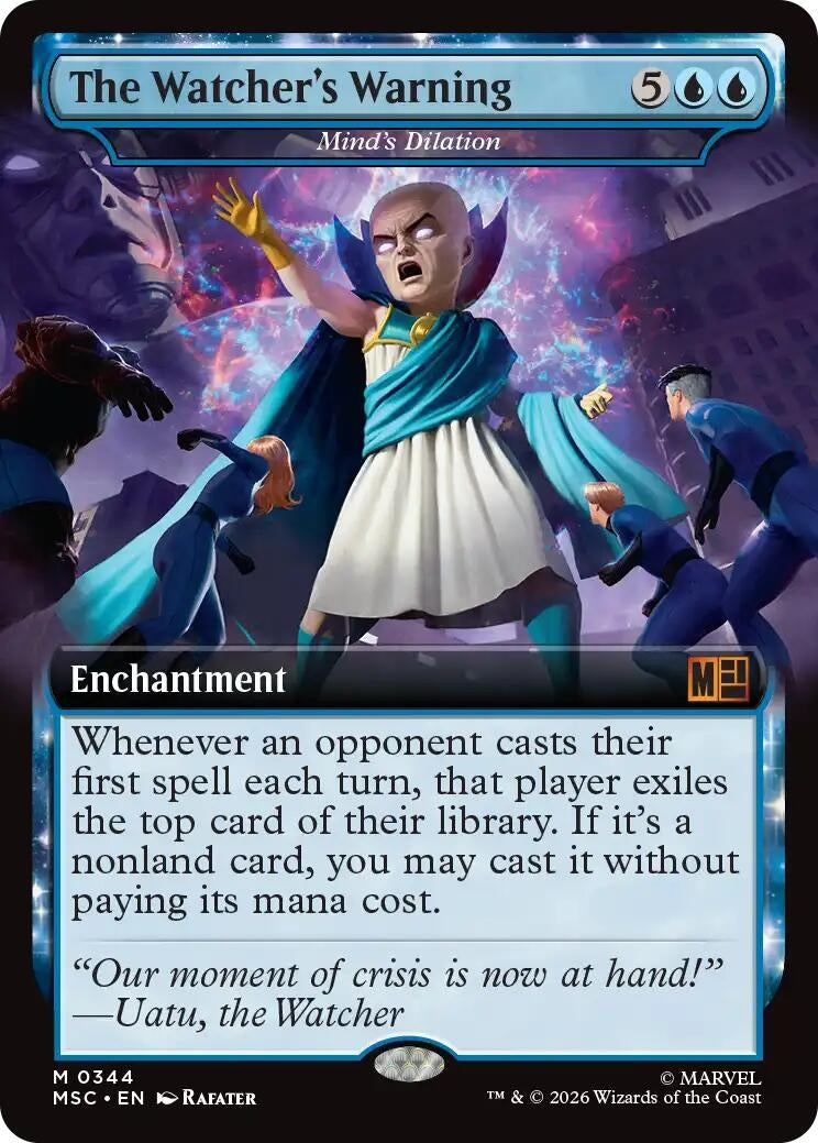 Image for The Watcher's Warning - Mind's Dilation (Extended Art) (344) (Commander: Marvel Super Heroes) (MSC) - Magic: The Gathering