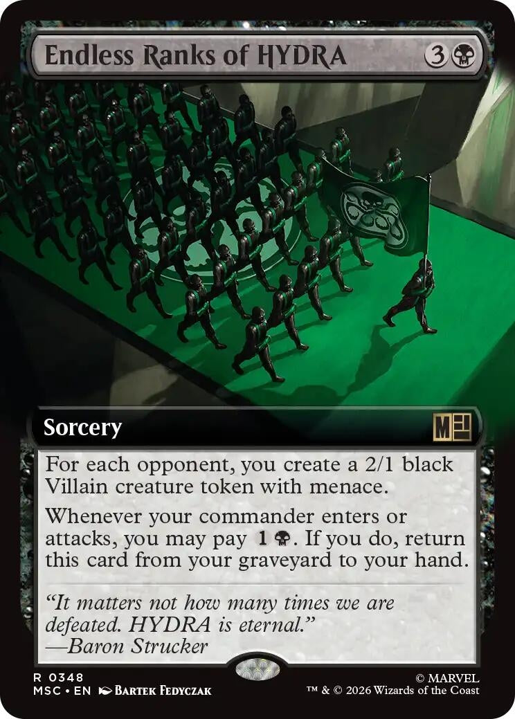 Image for Endless Ranks of HYDRA (Extended Art) (348) (Commander: Marvel Super Heroes) (MSC) - Magic: The Gathering