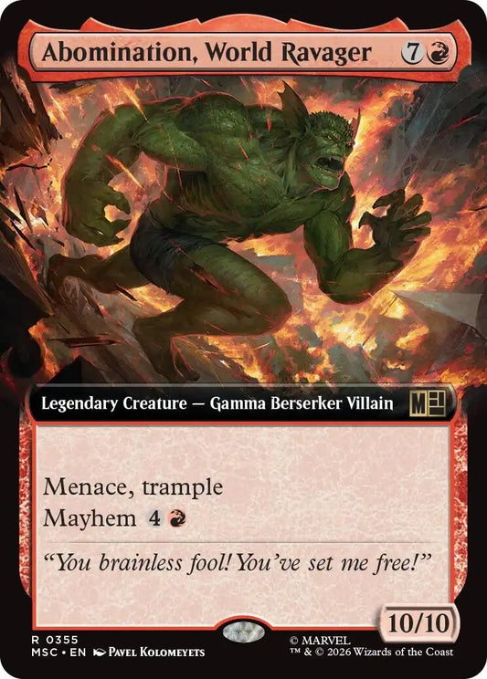 Image for Abomination, World Ravager (Extended Art) (355) (Commander: Marvel Super Heroes) (MSC) - Magic: The Gathering