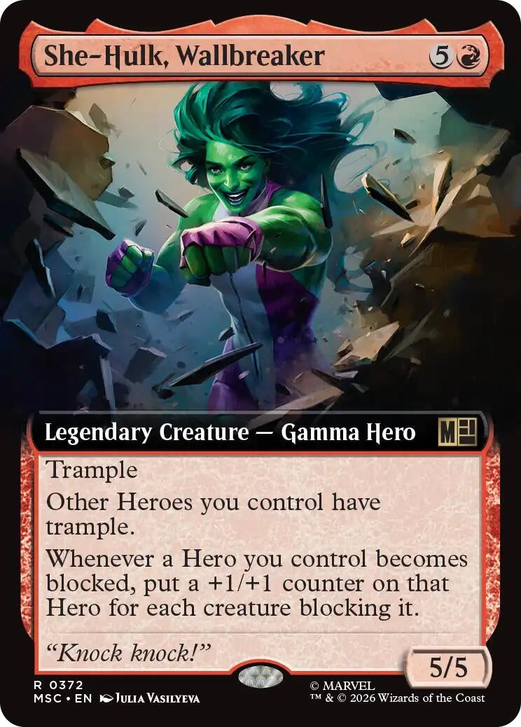 Image for She-Hulk, Wallbreaker (Extended Art) (372) (Commander: Marvel Super Heroes) (MSC) - Magic: The Gathering