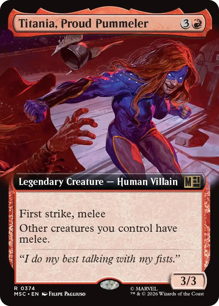 Image for Titania, Proud Pummeler (Extended Art) (374) (Commander: Marvel Super Heroes) (MSC) - Magic: The Gathering