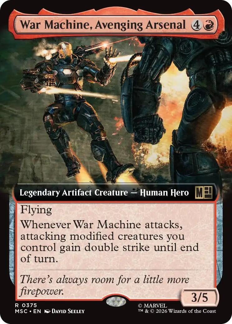 Image for War Machine, Avenging Arsenal (Extended Art) (375) (Commander: Marvel Super Heroes) (MSC) - Magic: The Gathering