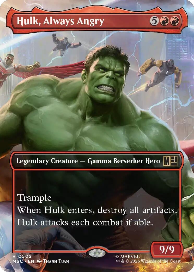 Image for Hulk, Always Angry (Borderless) (502) (Commander: Marvel Super Heroes) (MSC) - Magic: The Gathering