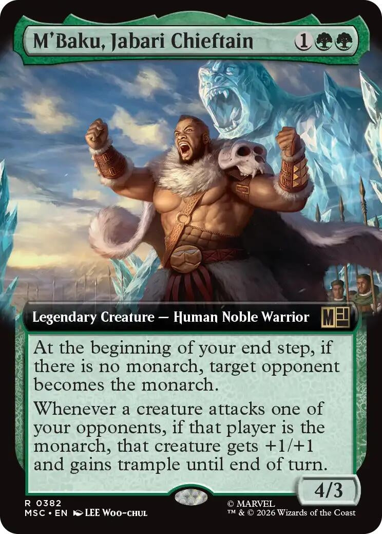 Image for M'Baku, Jabari Chieftain (Extended Art) (382) (Commander: Marvel Super Heroes) (MSC) - Magic: The Gathering