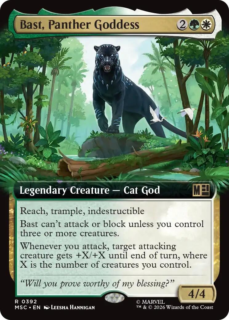 Image for Bast, Panther Goddess (Extended Art) (392) (Commander: Marvel Super Heroes) (MSC) - Magic: The Gathering