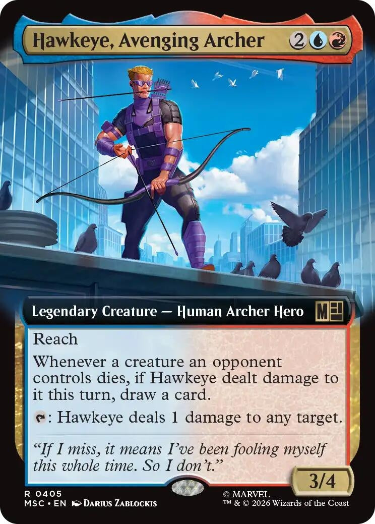 Image for Hawkeye, Avenging Archer (Extended Art) (405) (Commander: Marvel Super Heroes) (MSC) - Magic: The Gathering