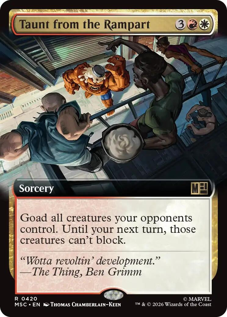 Image for Taunt from the Rampart (Extended Art) (420) (Commander: Marvel Super Heroes) (MSC) - Magic: The Gathering