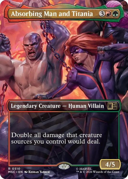 Image for Absorbing Man and Titania (Borderless) (510) (Commander: Marvel Super Heroes) (MSC) - Magic: The Gathering