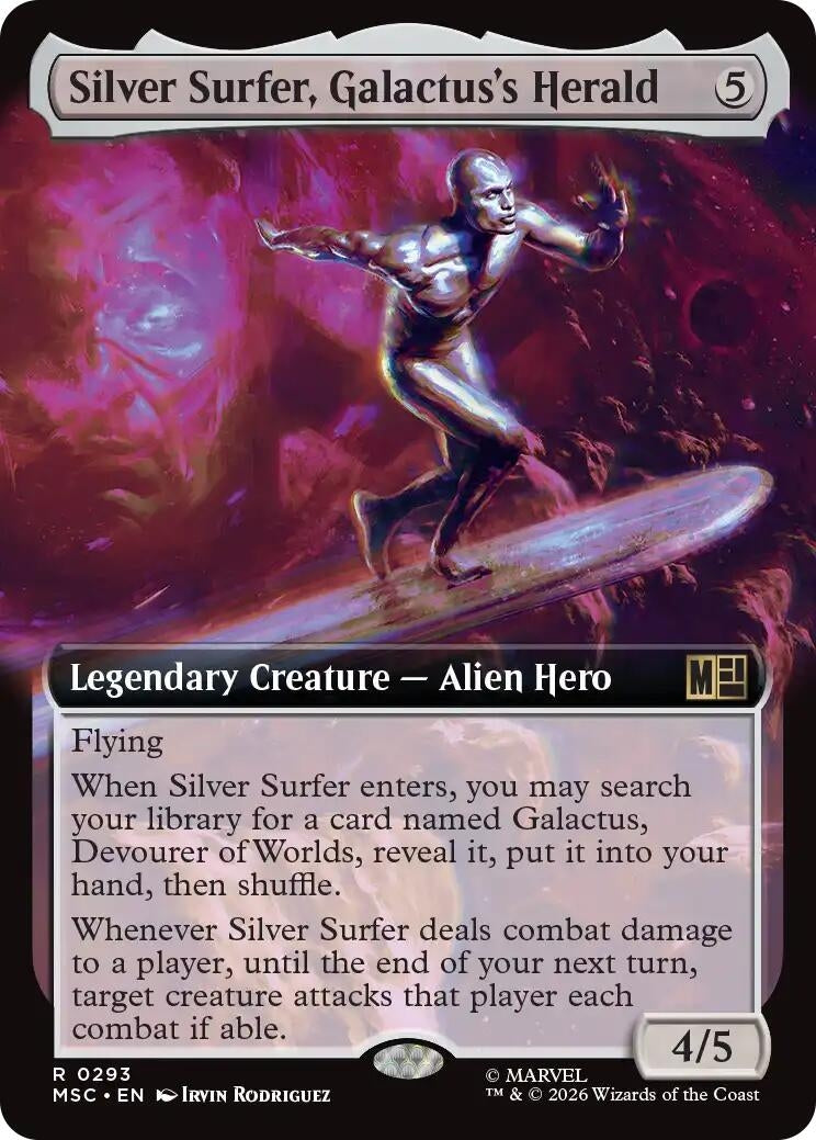 Image for Silver Surfer, Galactus's Herald (Extended Art) (293) (Commander: Marvel Super Heroes) (MSC) - Magic: The Gathering