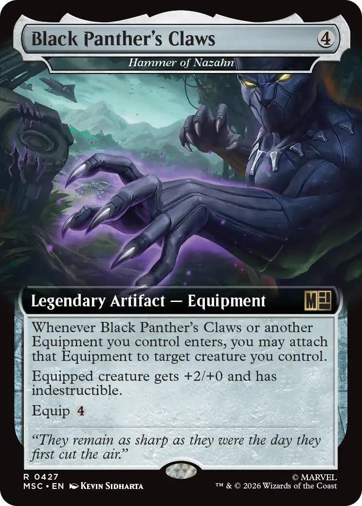 Image for Black Panther's Claws - Hammer of Nazahn (Extended Art) (427) (Commander: Marvel Super Heroes) (MSC) - Magic: The Gathering