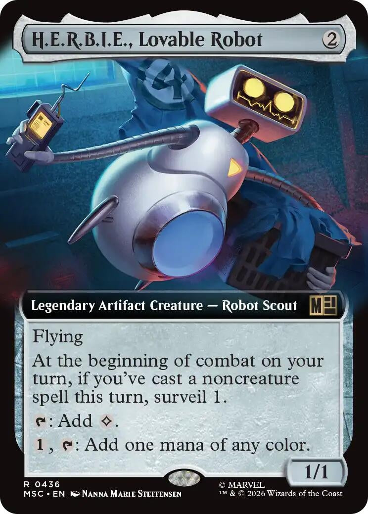 Image for H.E.R.B.I.E., Lovable Robot (Extended Art) (436) (Commander: Marvel Super Heroes) (MSC) - Magic: The Gathering
