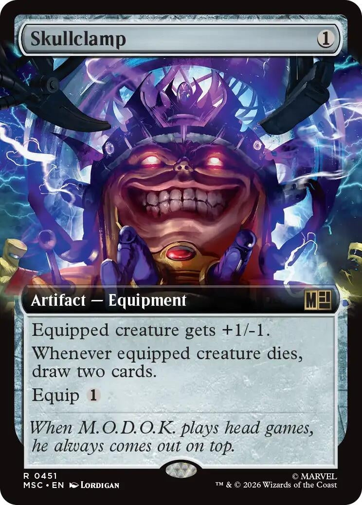 Image for Skullclamp (Extended Art) (451) (Commander: Marvel Super Heroes) (MSC) - Magic: The Gathering