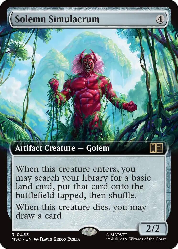 Image for Solemn Simulacrum (Extended Art) (453) (Commander: Marvel Super Heroes) (MSC) - Magic: The Gathering