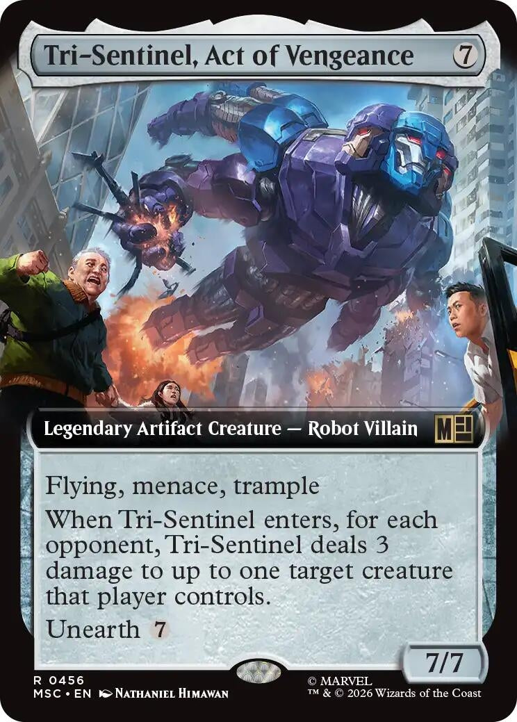Image for Tri-Sentinel, Act of Vengeance (Extended Art) (456) (Commander: Marvel Super Heroes) (MSC) - Magic: The Gathering