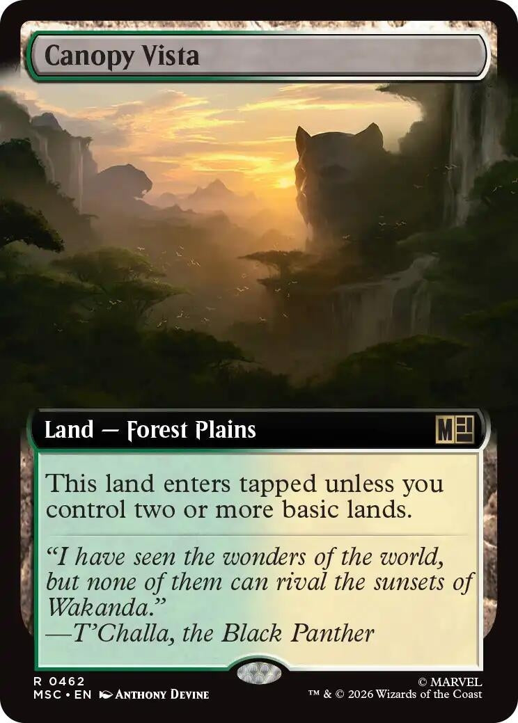 Image for Canopy Vista (Extended Art) (462) (Commander: Marvel Super Heroes) (MSC) - Magic: The Gathering
