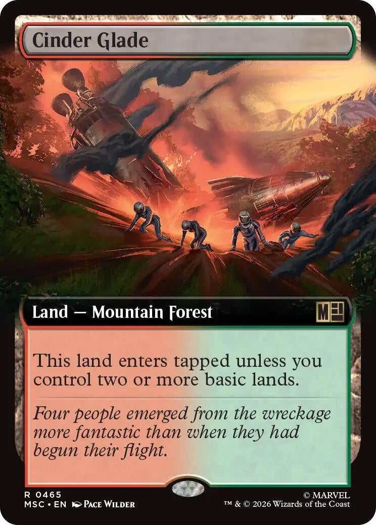 Image for Cinder Glade (Extended Art) (465) (Commander: Marvel Super Heroes) (MSC) - Magic: The Gathering