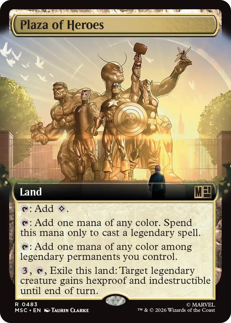 Image for Plaza of Heroes (Extended Art) (483) (Commander: Marvel Super Heroes) (MSC) - Magic: The Gathering