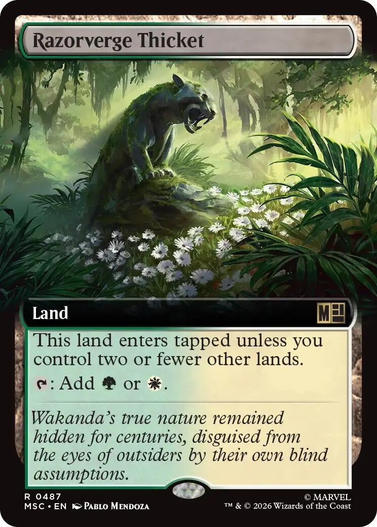 Image for Razorverge Thicket (Extended Art) (487) (Commander: Marvel Super Heroes) (MSC) - Magic: The Gathering