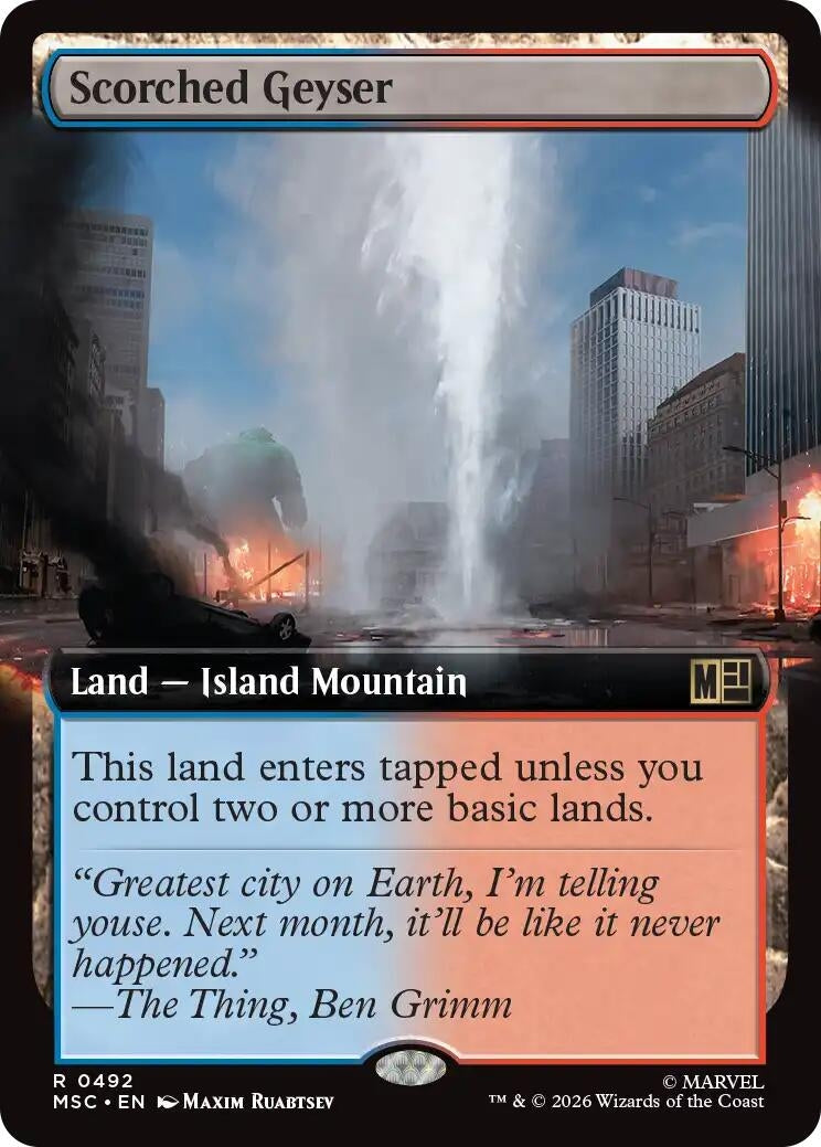 Image for Scorched Geyser (Extended Art) (492) (Commander: Marvel Super Heroes) (MSC) - Magic: The Gathering