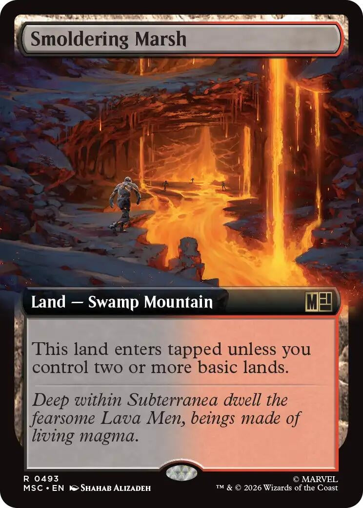Image for Smoldering Marsh (Extended Art) (493) (Commander: Marvel Super Heroes) (MSC) - Magic: The Gathering