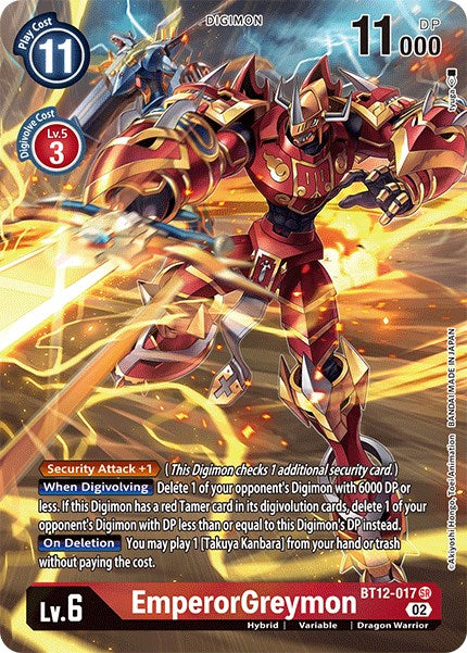 EmperorGreymon [BT12-017] (Alternate Art) [Across Time] | Red Riot Games CA