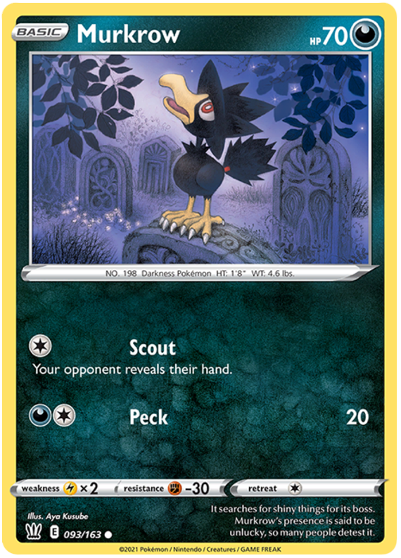 Murkrow (093/163) [Sword & Shield: Battle Styles] | Red Riot Games CA