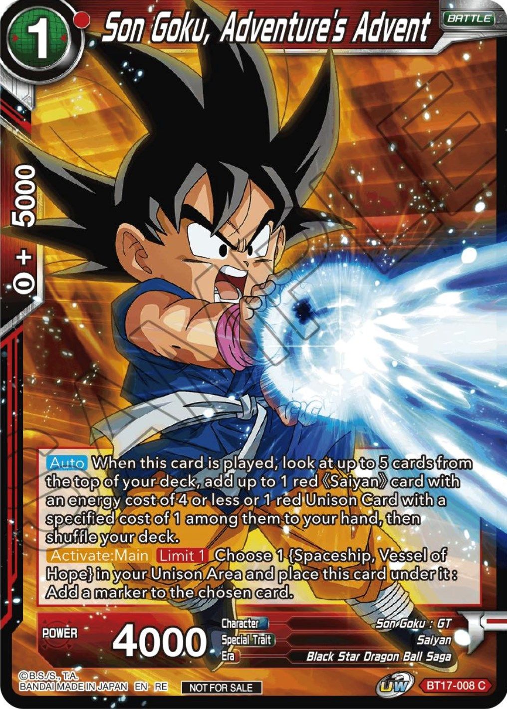 Son Goku, Adventure's Advent (Championship Selection Pack 2023 Vol.1) (BT17-008) [Tournament Promotion Cards] | Red Riot Games CA