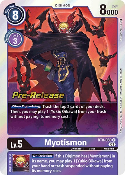 Myotismon [BT8-080] [New Awakening Pre-Release Cards] | Red Riot Games CA