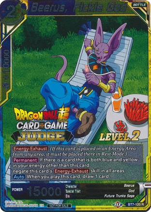 Beerus, Fickle God (Level 2) (BT7-120) [Judge Promotion Cards] | Red Riot Games CA