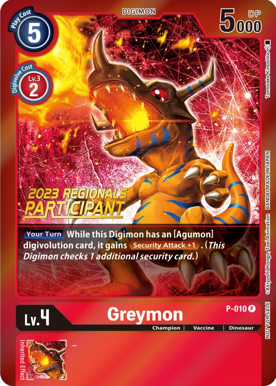 Greymon [P-010] (2023 Regionals Participant) [Promotional Cards] | Red Riot Games CA
