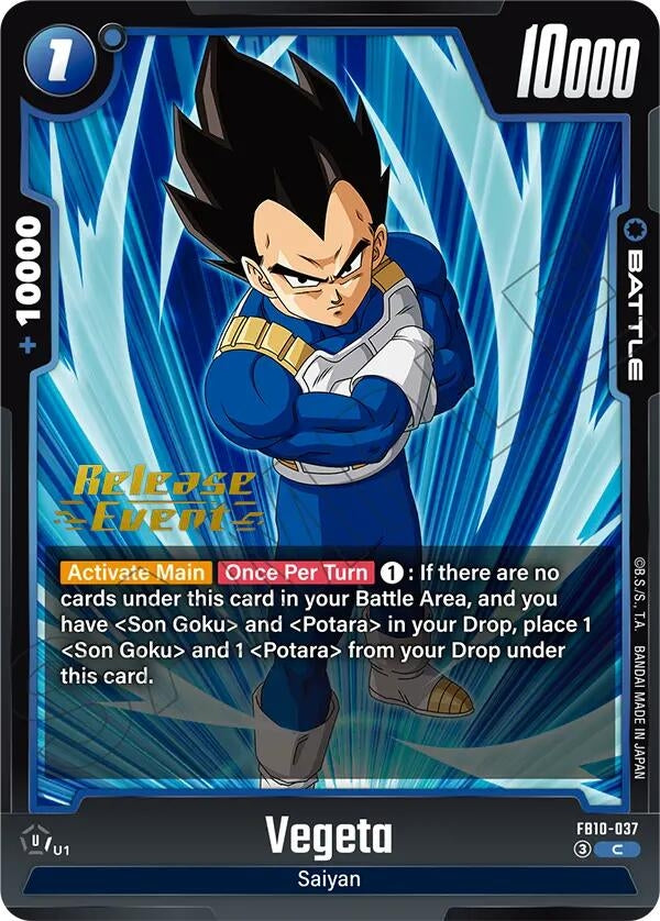 Image for Vegeta - FB10-037 (FB10-037) (Cross Force Release Event Cards) (FB10_PR) - Dragon Ball Super: Fusion World