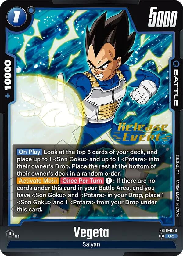 Image for Vegeta - FB10-038 (FB10-038) (Cross Force Release Event Cards) (FB10_PR) - Dragon Ball Super: Fusion World