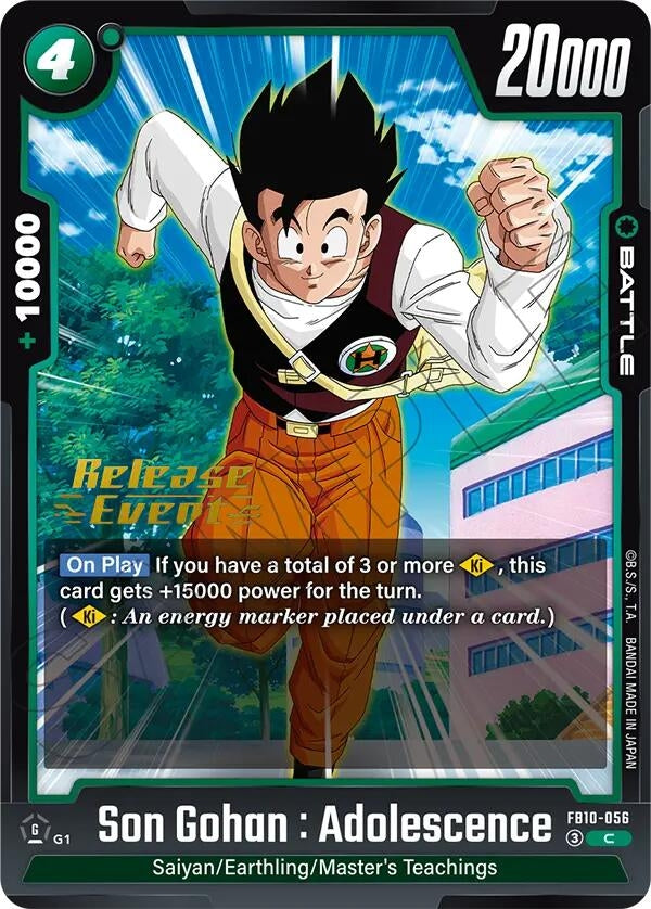 Image for Son Gohan : Adolescence (FB10-056) (Cross Force Release Event Cards) (FB10_PR) - Dragon Ball Super: Fusion World