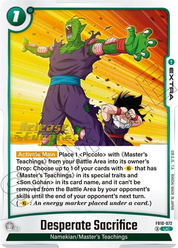 Image for Desperate Sacrifice (FB10-072) (Cross Force Release Event Cards) (FB10_PR) - Dragon Ball Super: Fusion World