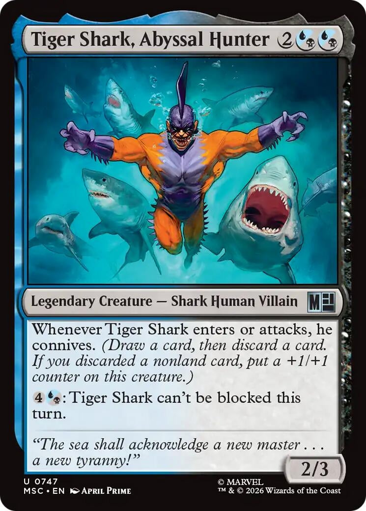 Image for Tiger Shark, Abyssal Hunter (747) (Commander: Marvel Super Heroes) (MSC) - Magic: The Gathering