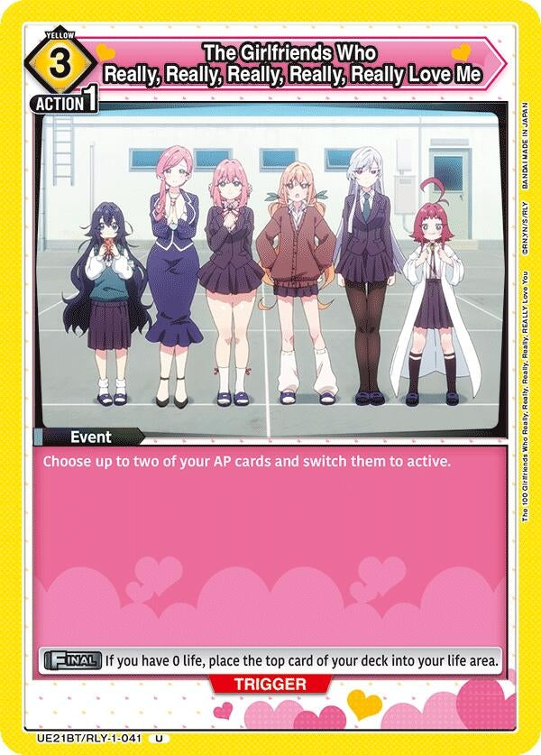 Image for The Girlfriends Who Really, Really, Really, Really, Really Love Me (041) (UE21BT/RLY-1-041) (UE21BT: The 100 Girlfriends Who Really, Really, Really, Really, REALLY Love You) (UE21BT) - Union Arena
