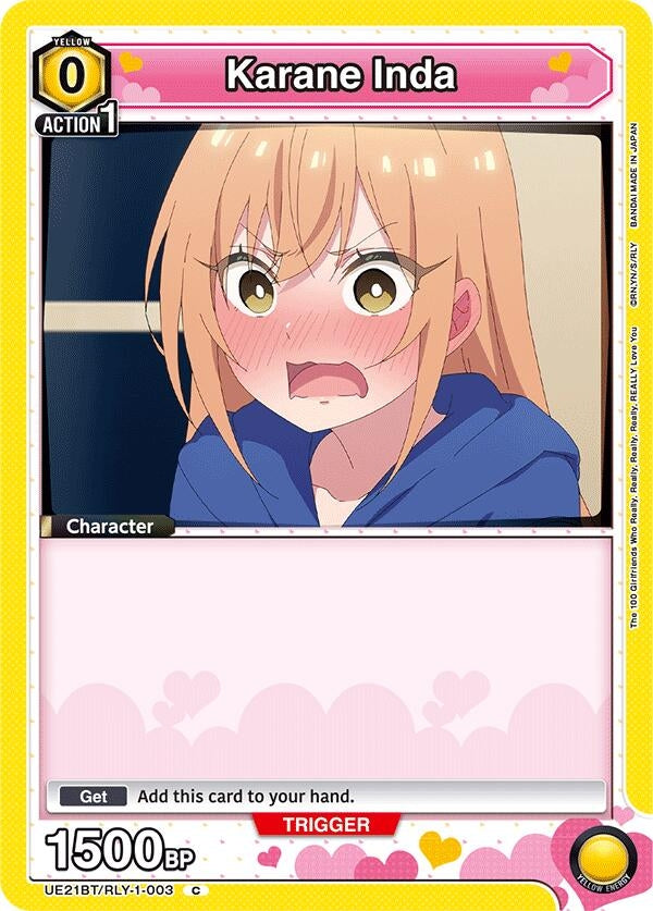 Image for Karane Inda (003) (Box Topper Foil) (UE21BT/RLY-1-003) (UE21BT: The 100 Girlfriends Who Really, Really, Really, Really, REALLY Love You) (UE21BT) - Union Arena