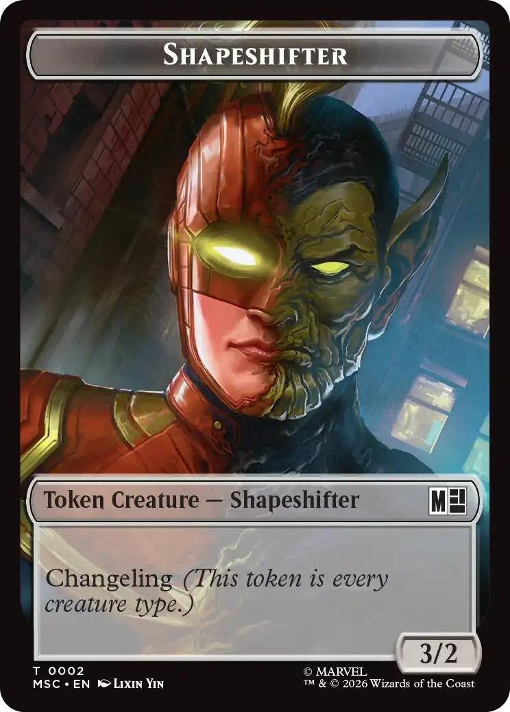 Image for Shapeshifter (002) // Villain (009) Double-Sided Token (2 // 9) (Commander: Marvel Super Heroes) (MSC) - Magic: The Gathering