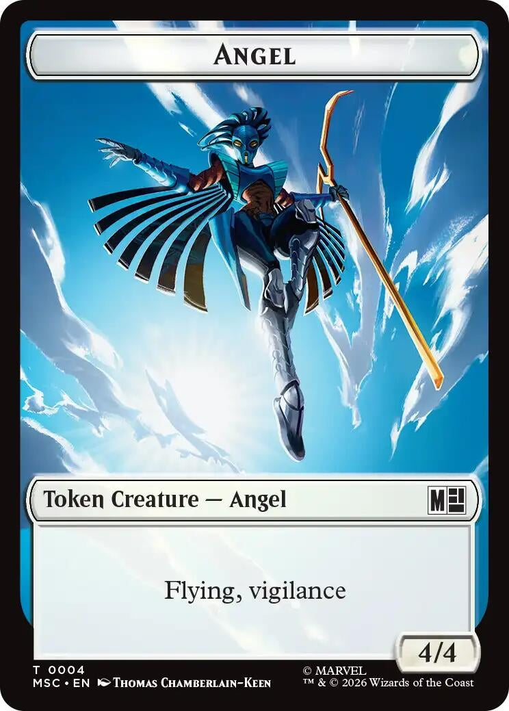 Image for Angel (004) // Vibranium (015) Double-Sided Token (4 // 15) (Commander: Marvel Super Heroes) (MSC) - Magic: The Gathering