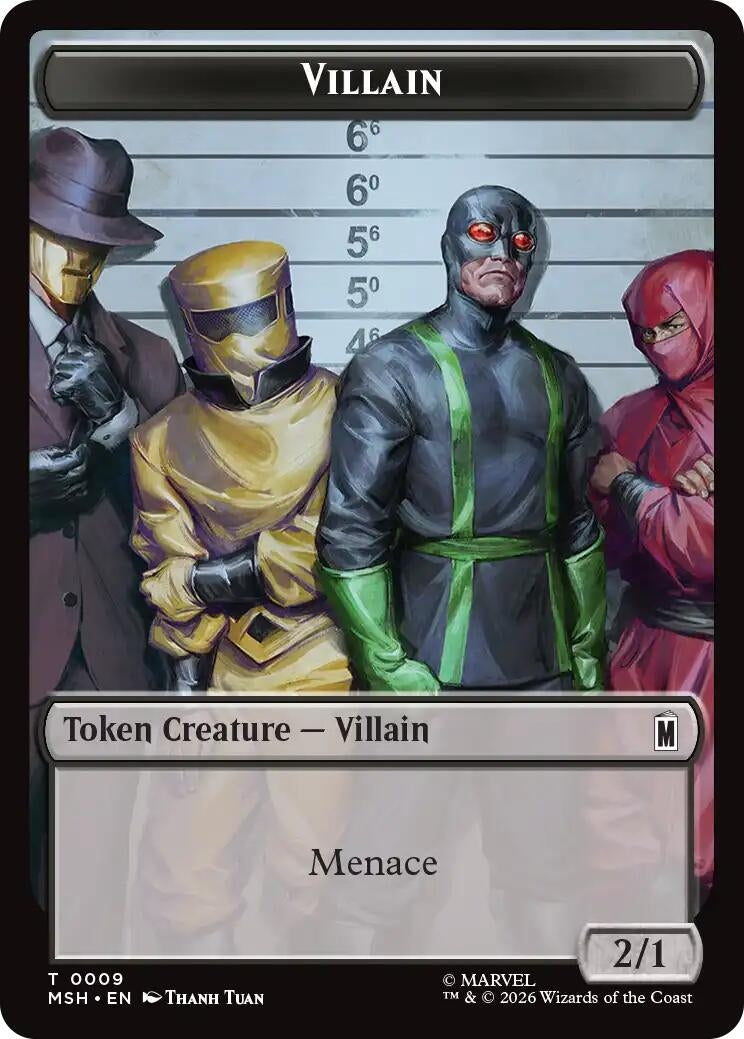 Image for Villain // Treasure Double-Sided Token (009/022) (Marvel Super Heroes) (MSH) - Magic: The Gathering