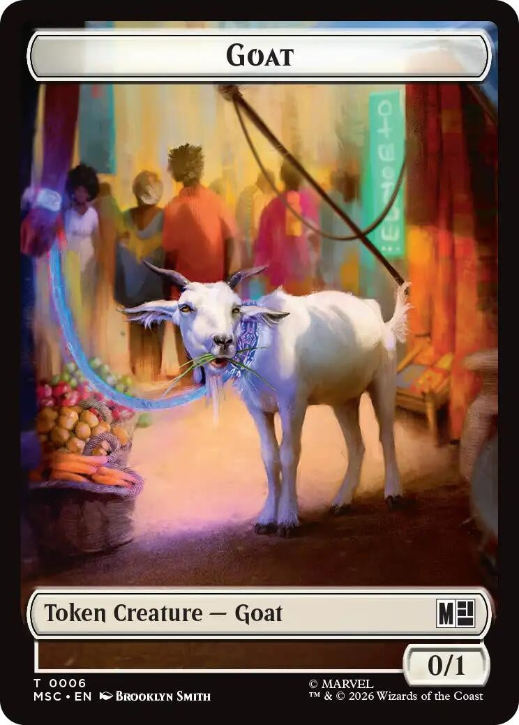 Image for Goat // Construct Double-Sided Token (6 // 14) (Commander: Marvel Super Heroes) (MSC) - Magic: The Gathering