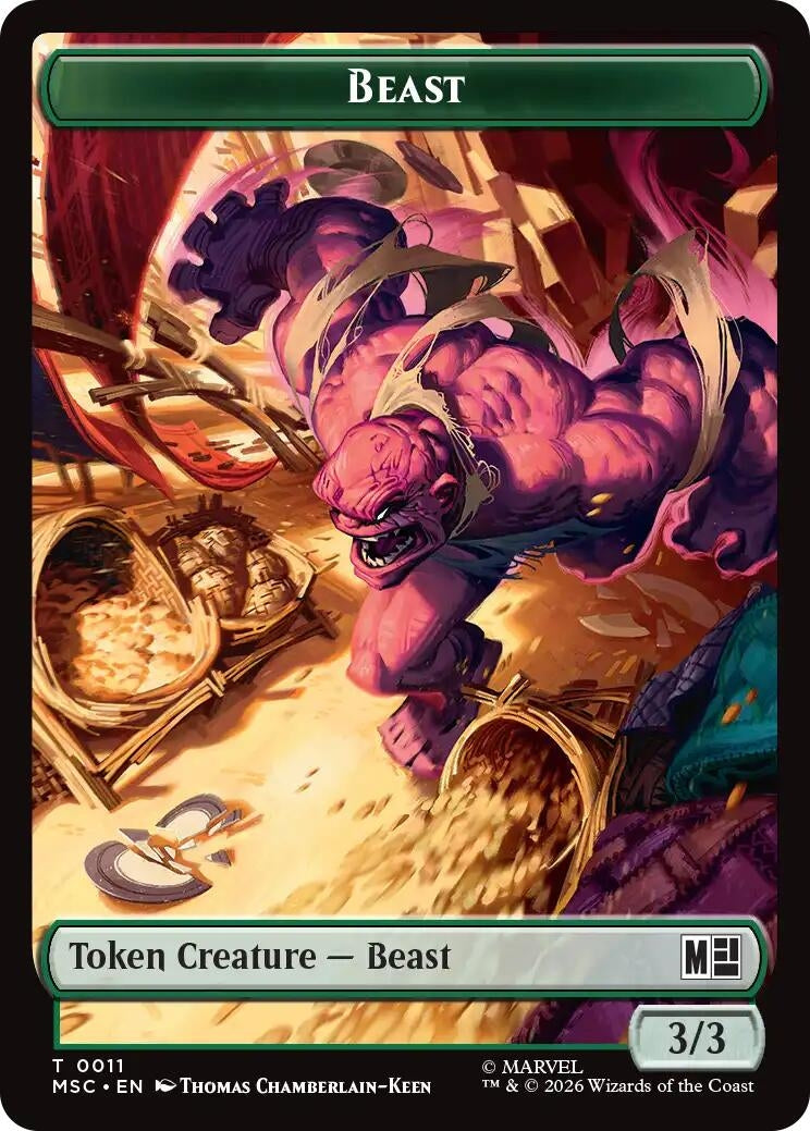 Image for Beast // Vibranium Double-Sided Token (11 // 15) (Commander: Marvel Super Heroes) (MSC) - Magic: The Gathering