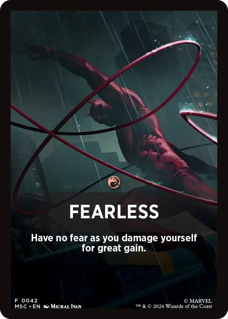 Image for Fearless Theme Card (42) (Commander: Marvel Super Heroes) (MSC) - Magic: The Gathering