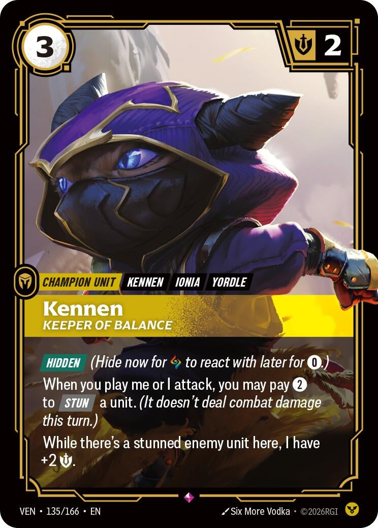 Image for Kennen, Keeper of Balance (135/166) (Vendetta) (VEN) - Riftbound: League of Legends Trading Card Game
