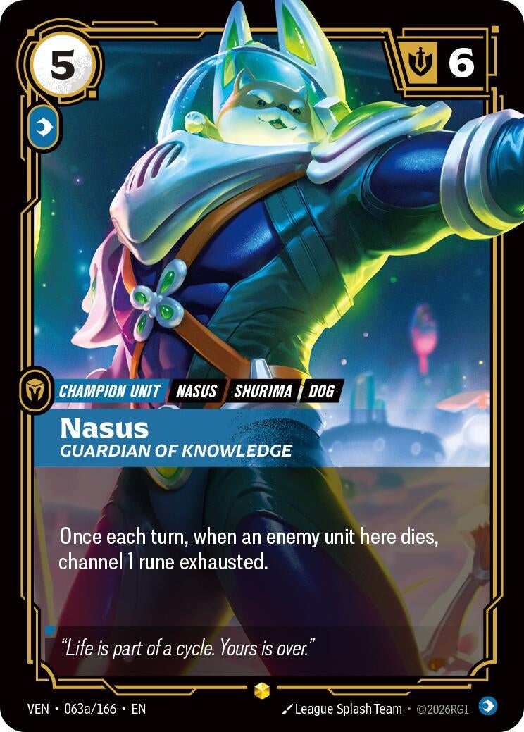 Image for Nasus, Guardian of Knowledge (Alternate Art) (063a/166) (Vendetta) (VEN) - Riftbound: League of Legends Trading Card Game