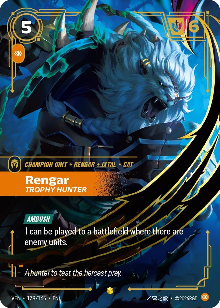 Image for Rengar, Trophy Hunter (179/166) (Vendetta) (VEN) - Riftbound: League of Legends Trading Card Game