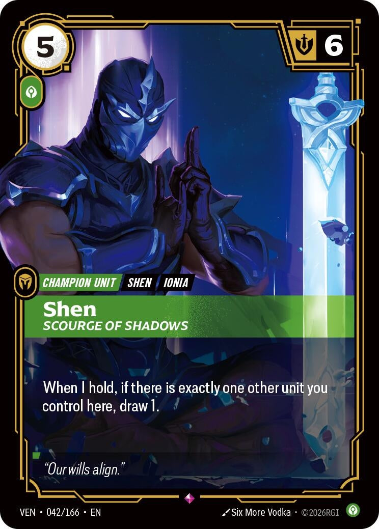 Image for Shen, Scourge of Shadows (042/166) (Vendetta) (VEN) - Riftbound: League of Legends Trading Card Game