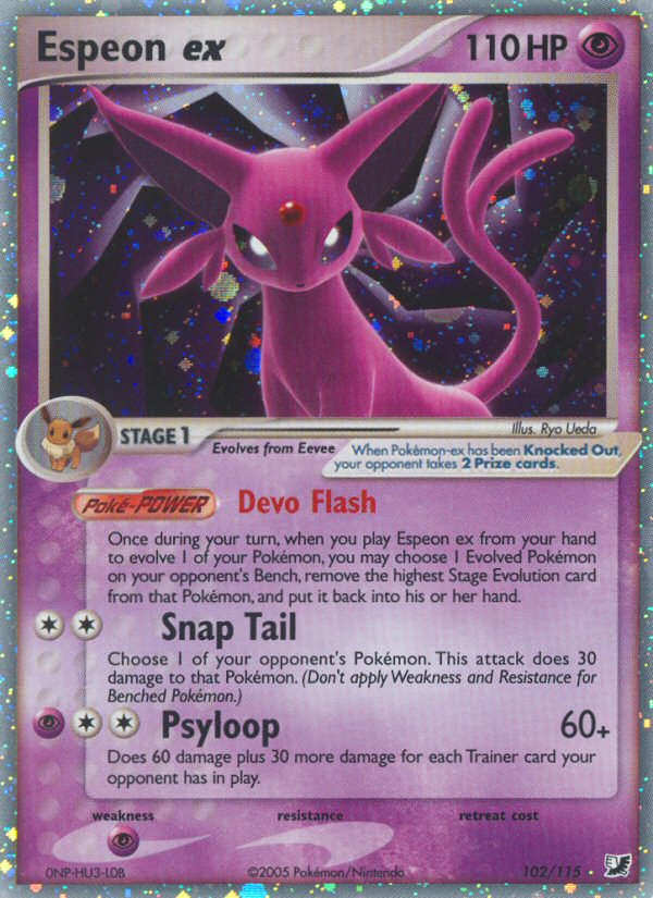 Espeon ex (102/115) [EX: Unseen Forces] | Red Riot Games CA