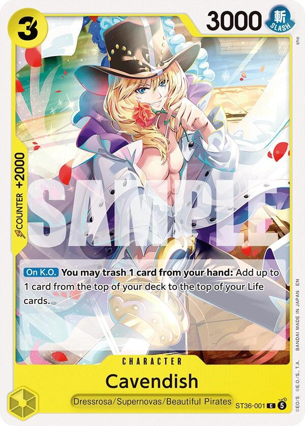 Image for Cavendish (ST36-001) (Starter Deck 36: YELLOW Eustass"Captain"Kid) (ST-36) - One Piece Card Game