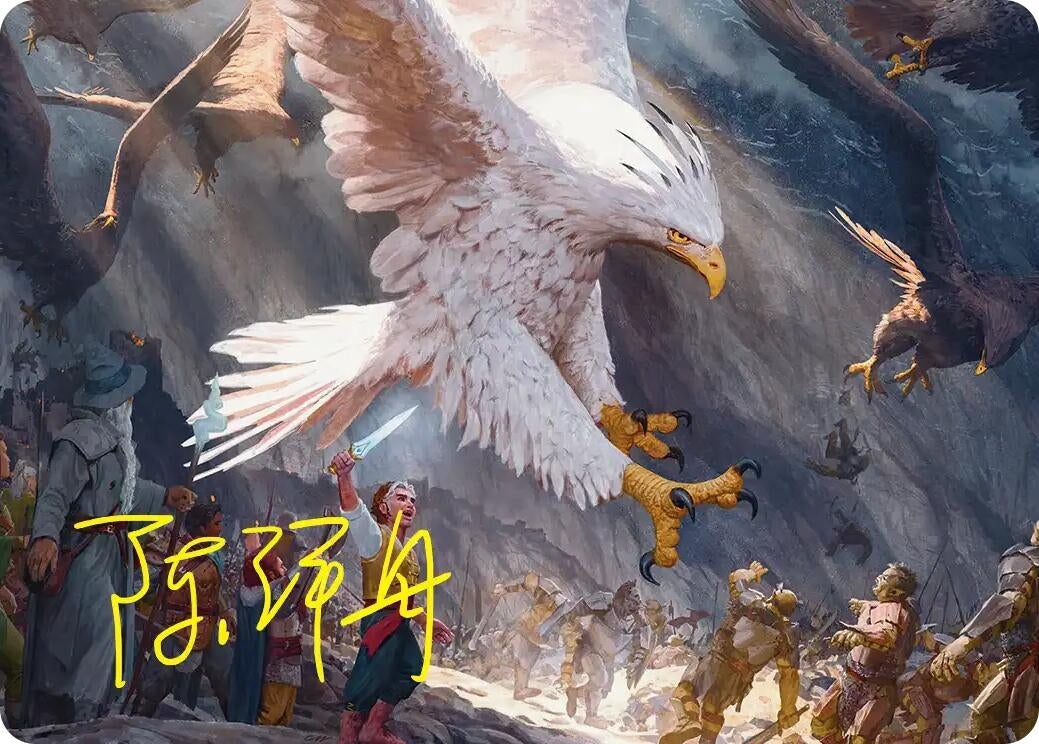 Image for The Eagles Are Coming! Art Card (Gold-Stamped Signature) (3) (Art Series: The Hobbit) (ASHOB) - Magic: The Gathering